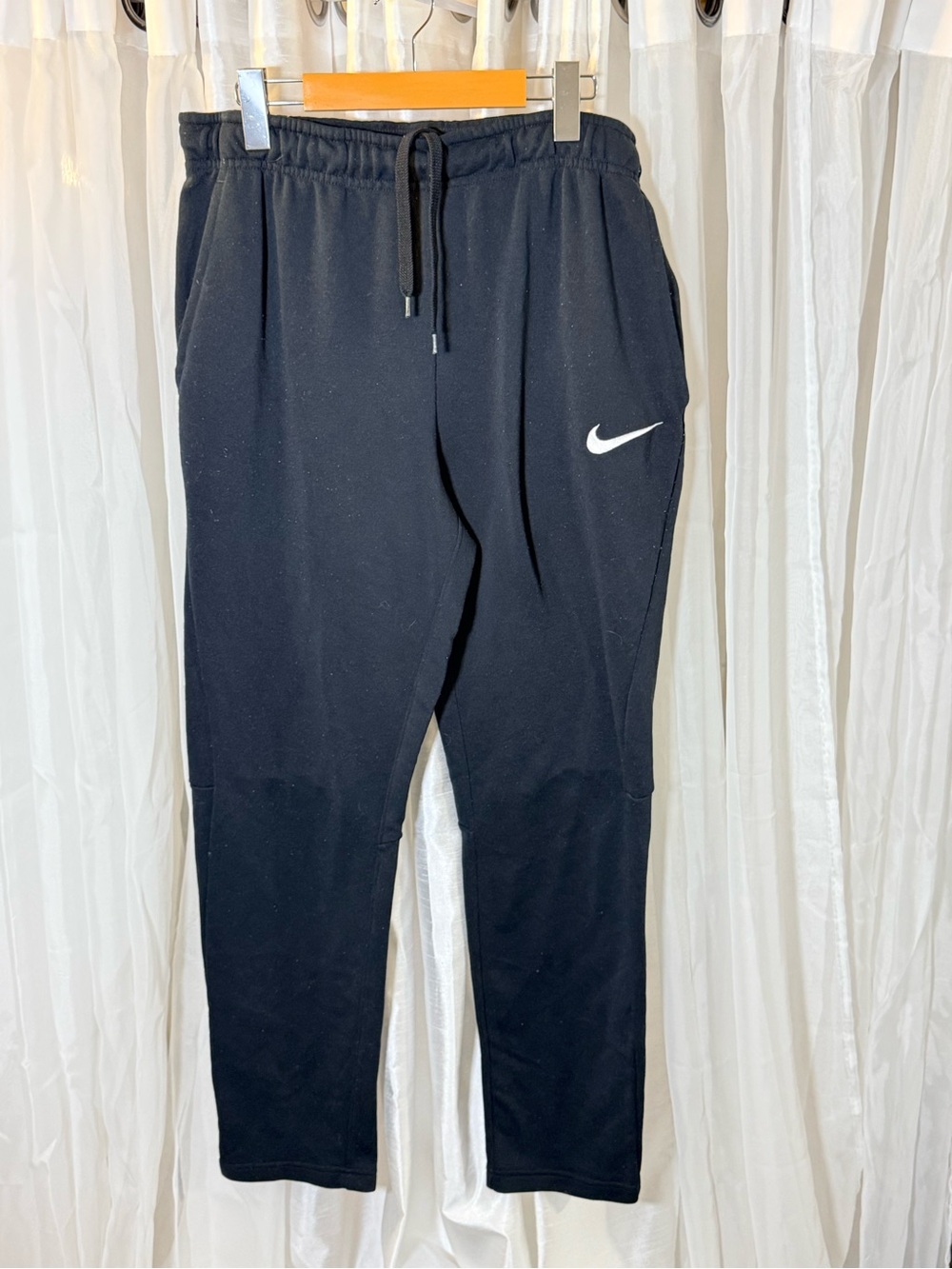 Nike Black Jogger Sweatpants with White Swoosh - Kids